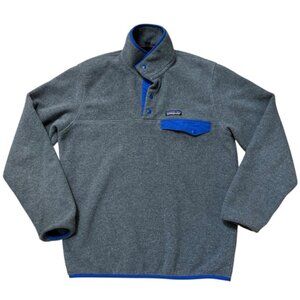 Patagonia Men Gray Synchilla Snap-T Fleece Pullover Sweater Size Small